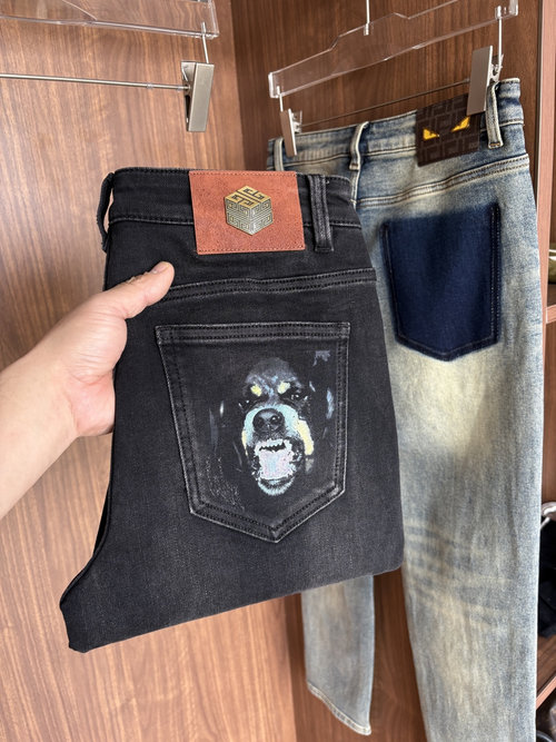 Fendi Soft Jeans with Luxury Leather Waist Tag