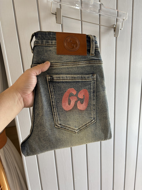 Fendi Soft Denim Jeans with Luxury Leather Waist Tag