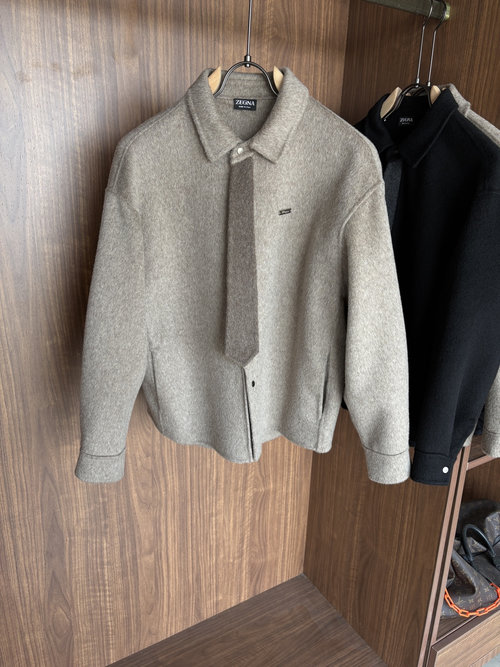 Fendi Classic Herringbone Wool-Cashmere Blend Coat