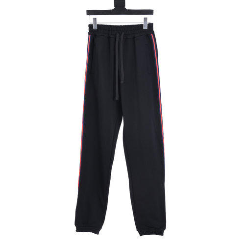 Gucci High-quality Black Webbing Suit Trousers