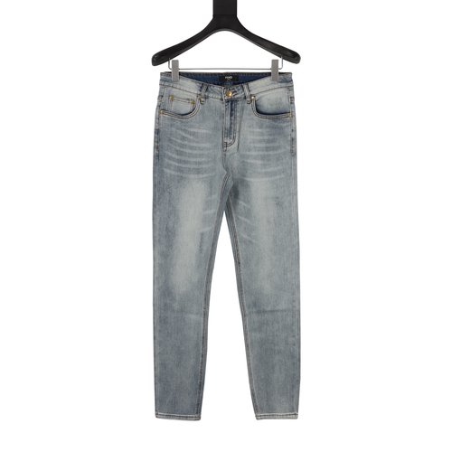 Fendi Retro Logo Distressed Jeans with Fine Details