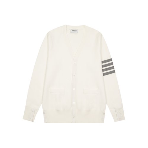 Thom Browne Classic Four-Stripe Cardigan, Soft & Versatile