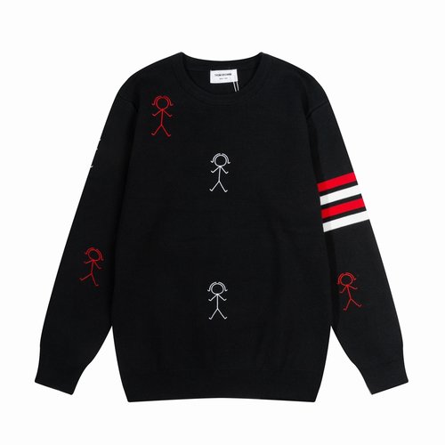 Thom Browne Matchstick Man Embroidered Knitwear, Classic and Stylish