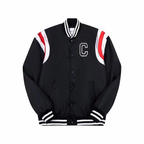 Celine C-letter Spliced Satin Baseball Jacket