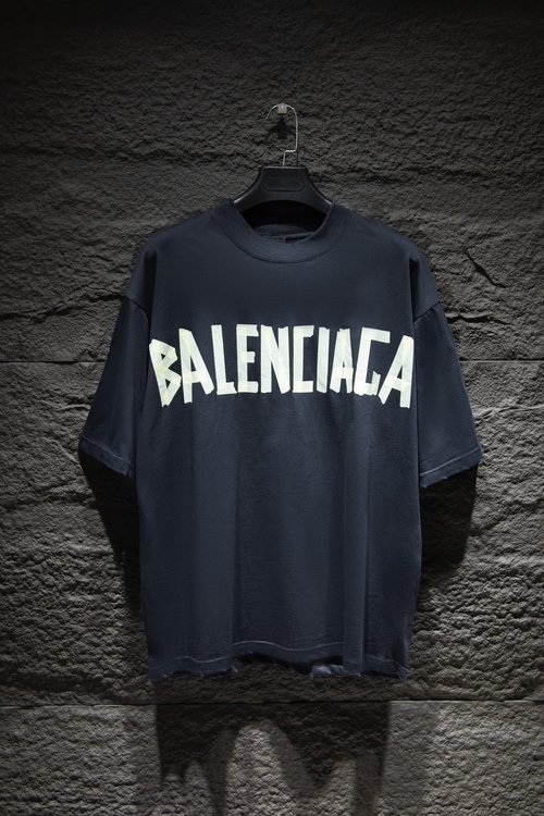 Balenciaga Printed and Embroidered T-shirt with Ripped Details