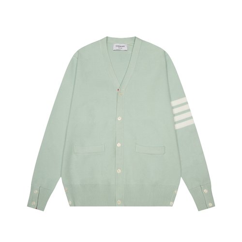 Thom Browne Soft Wool Blend Button - Up Cardigan in Light Green