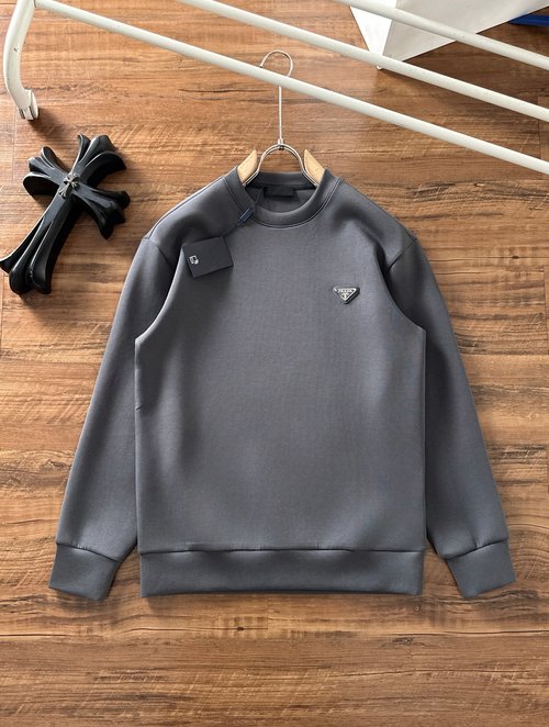 Prada Premium Space Cotton Crewneck Sweatshirt with Superior Craftsmanship
