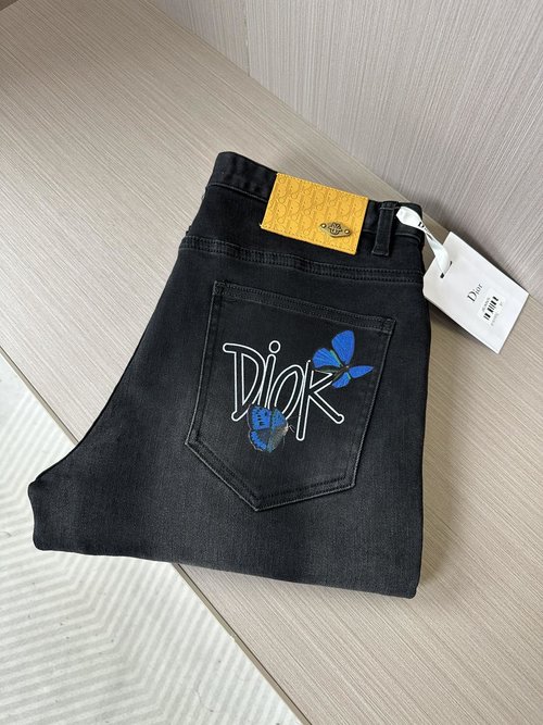 Dior Soft High-Elastic Jeans in Black-Grey Tone
