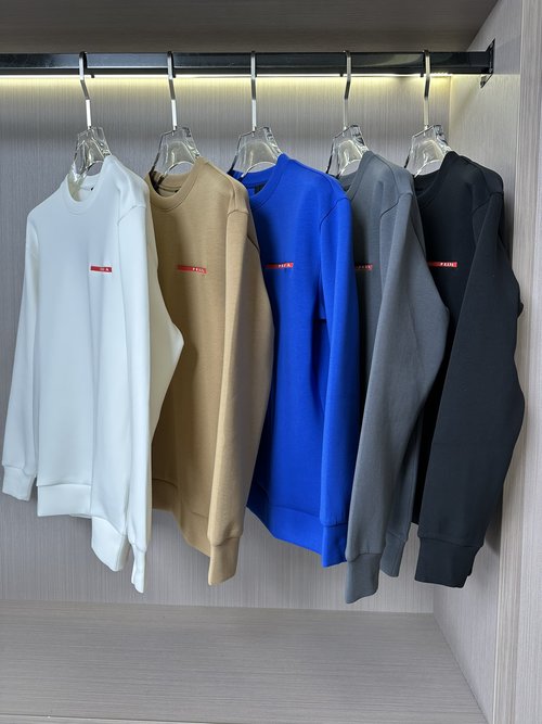 Prada Space Cotton Crew Neck Sweatshirt in Five Colors