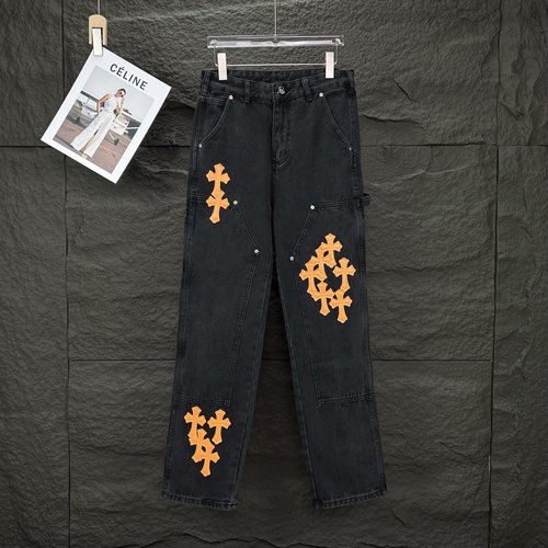 Chrome Hearts Chrome Hearts Axe Patch Skinny Jeans for Couples