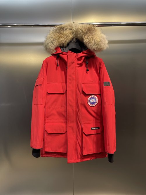 Canada Goose Expedition Parka with Wolf Fur Hood, Durable & Windproof