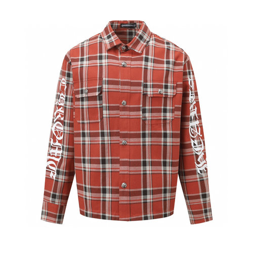 Versace Wool Blend Checkered Shirt with Special Printed Logo
