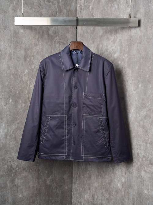 Dior Navy Blue Pocket Embossed Work Jacket