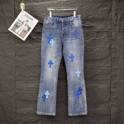 Chrome Hearts Chrome Hearts Bamboo Blue Cross Patch Flared Jeans