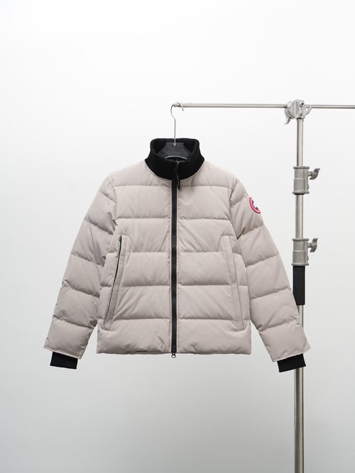 Canada Goose Stand-up Collar Wool Jacket in Beige