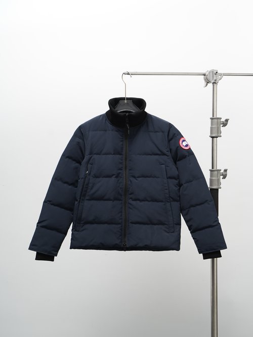 Canada Goose Stand-up Collar Wool Jacket in Dark Blue