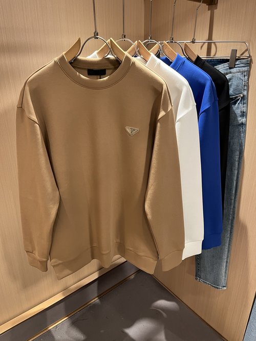 Prada Exclusive Long Sleeve Sweatshirt with Logo Pressing