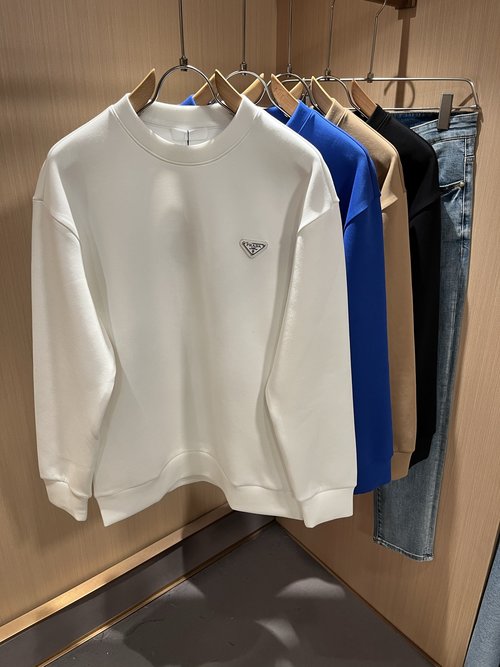 Prada Exclusive Long Sleeve Sweatshirt with Logo Pressing