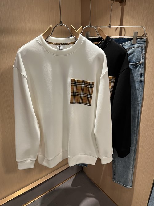 Burberry Cotton Round Neck Sweatshirt with Logo & Embroidery