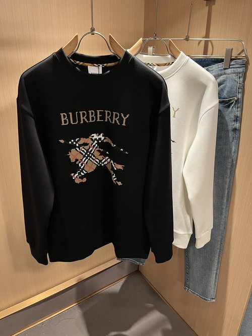 Burberry Cotton Round-neck Sweatshirt, Comfortable and Versatile