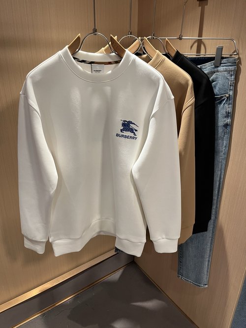 Burberry Basic Casual Cotton Crew Neck Sweatshirt