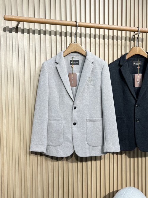 Loro Piana Blended Fabric Slim-fit Suit Jacket with Elbow Patches