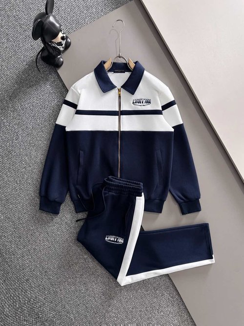 Louis Vuitton High-Quality Spliced Zip-Up Leisure Set