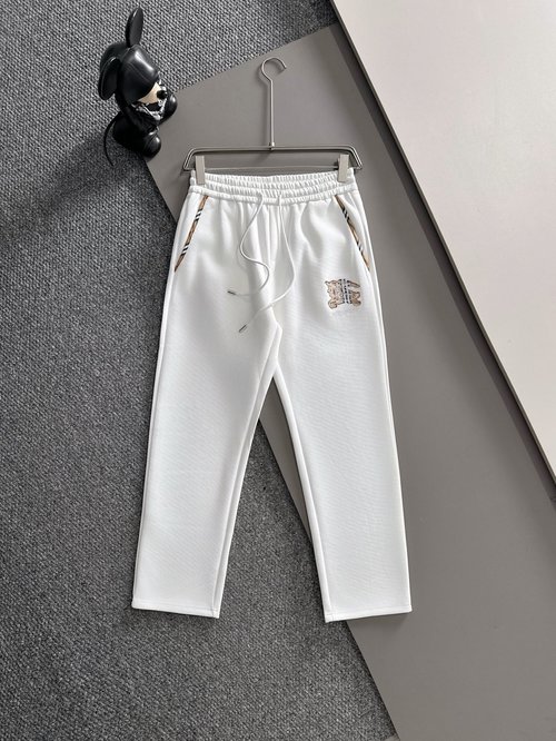 Burberry New Casual Pants with Embroidery Logo and Custom Hardware