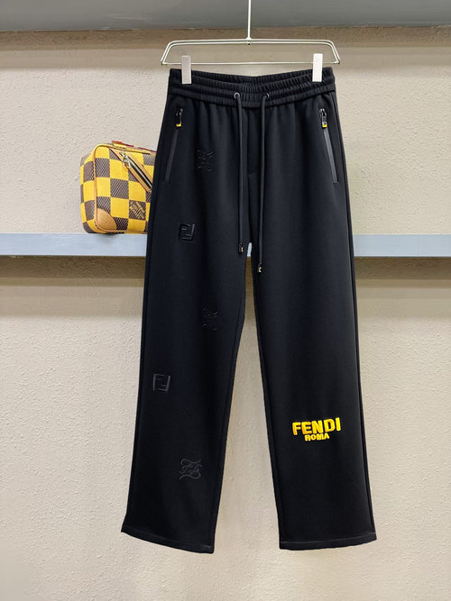 Fendi New Casual Pants with Classic Logo, Great Comfort