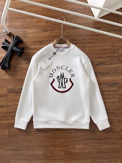 Moncler Elegant Round Neck Ski Style Space Cotton Pullover Sweater