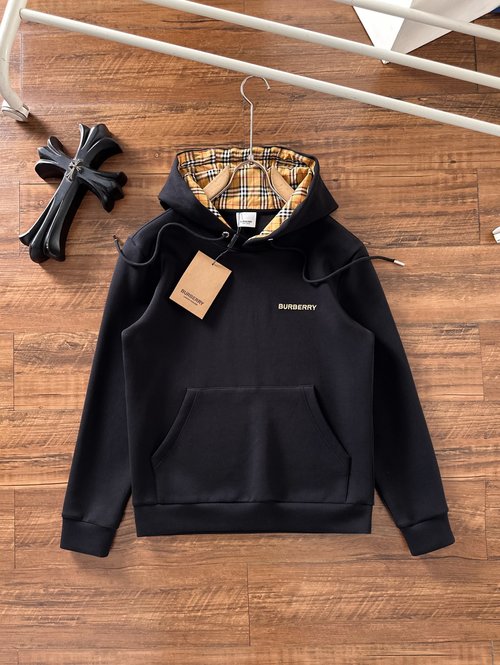 Burberry Comfortable and Stylish Hooded Space Cotton Sweatshirt