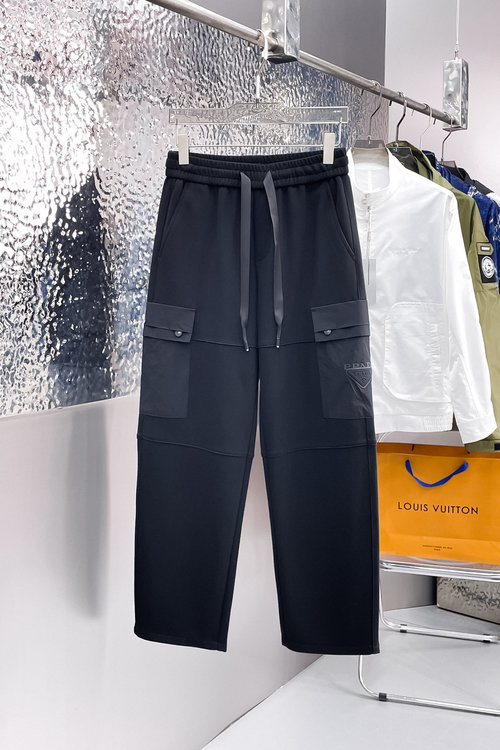 Prada New Casual Pants with Logo, High Comfort