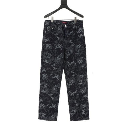 Gucci Camouflage Jacquard Denim Trousers