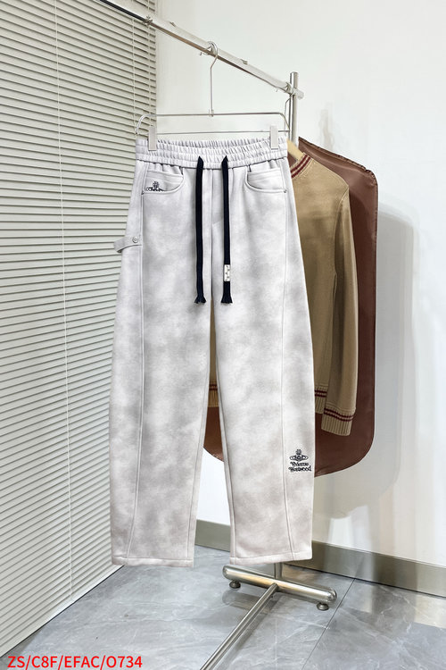 Vivienne Westhood Classic LOGO Casual Pants with Custom Fabric