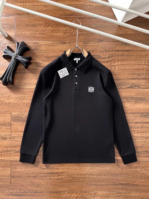 Loewe Elegant Design Long-Sleeve Luxury Polo Shirt