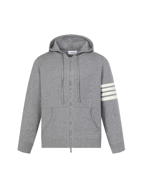 Thom Browne Comfortable Zip-up Wool Blend Sweater