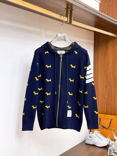 Thom Browne Premium Zippered Knit Sweater with New Elements