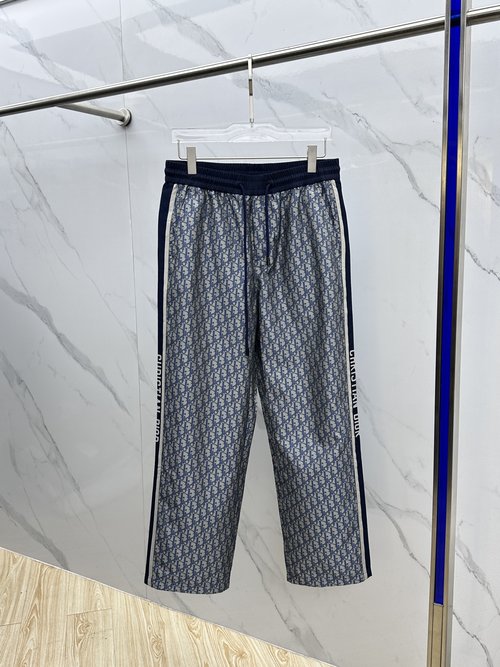 Dior Loose Wide-leg Pants with Side Ribbon Design