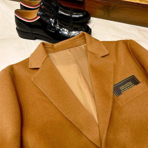 Louis Vuitton Double-sided Cashmere Overcoat with Classic Insert Design