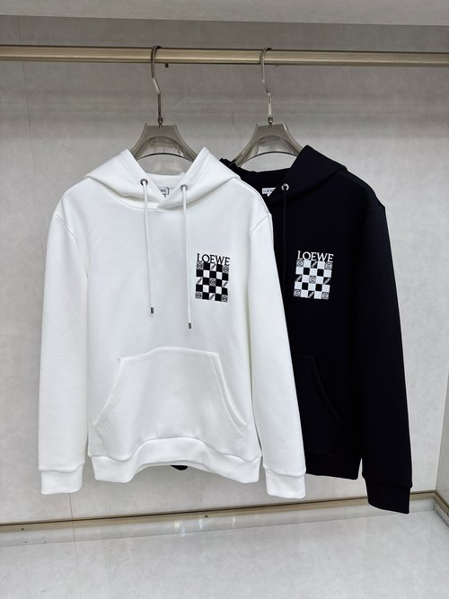 Loewe Stylish Logo Cotton Hooded Sweatshirt