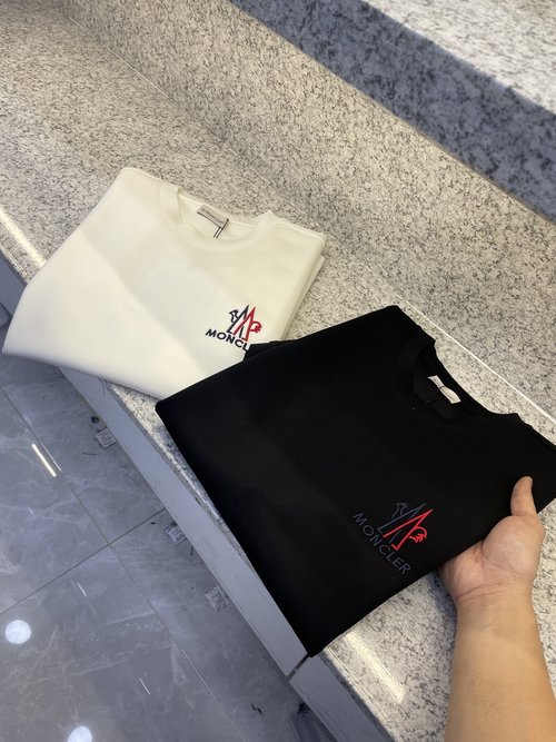 Moncler Thick Short Sleeve Shirt with Brand Logo