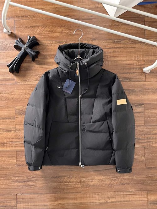 Louis Vuitton Down Jacket with Embroidered Logo, Soft and Warm