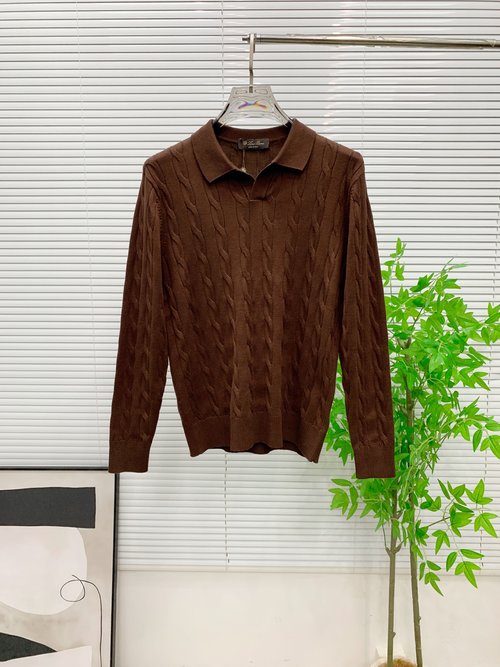 Loro Piana Logo Knitted Wool Cardigan