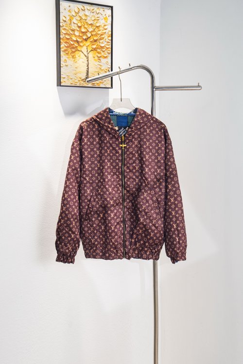 Louis Vuitton Double-Sided Zip Hoodie with Classic Patterns