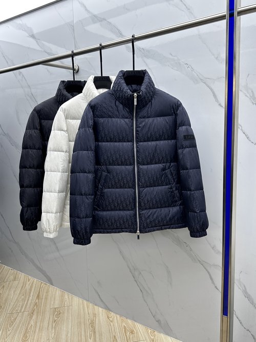Louis Vuitton Warm 3D Jacquard White Goose Down Jacket