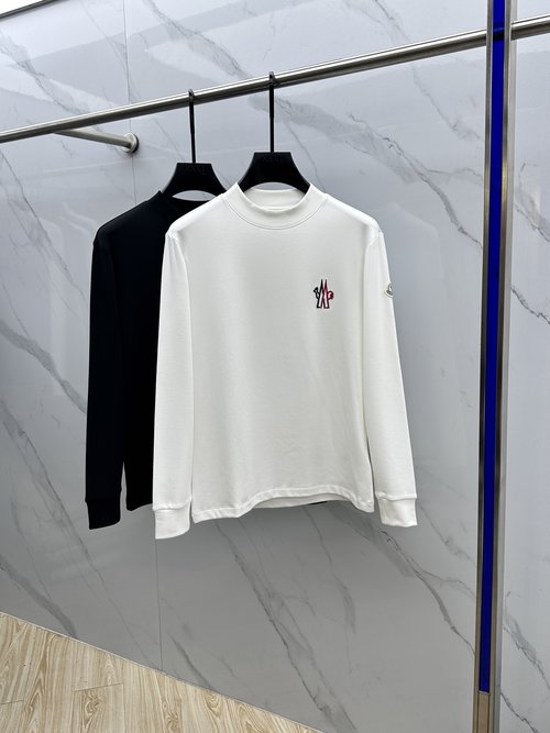 Moncler Long-Sleeve Thermal Shirt with Embroidered Logo