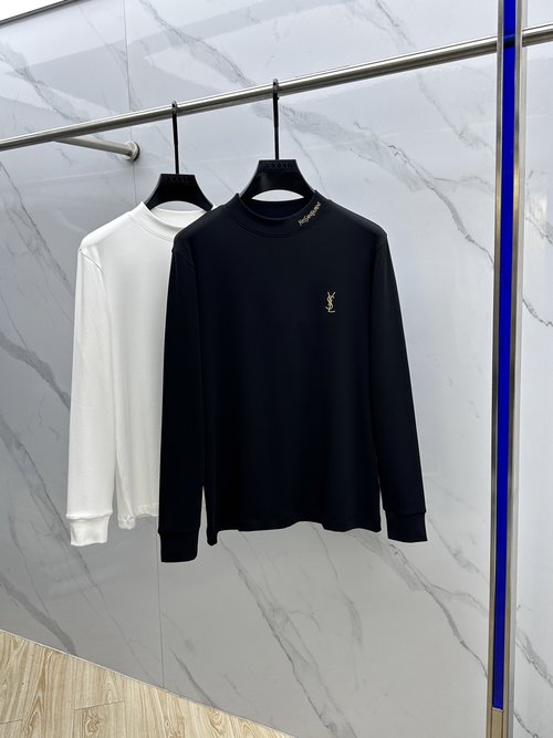 Yves Saint Laurent Custom Cotton Long-sleeve Base Layer with Brand Logo