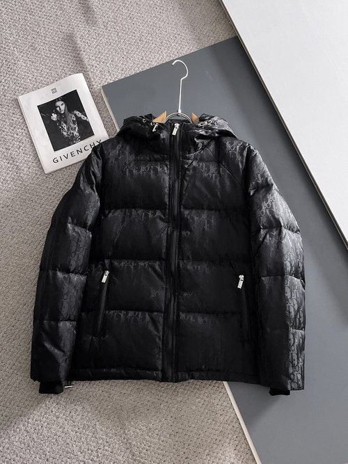 Dior Premium 90% Down Jacket with Logo and Color Block Accents
