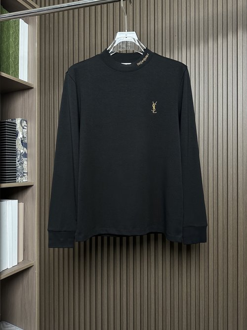Louis Vuitton Black Round Neck Embroidered Long Sleeve T-Shirt