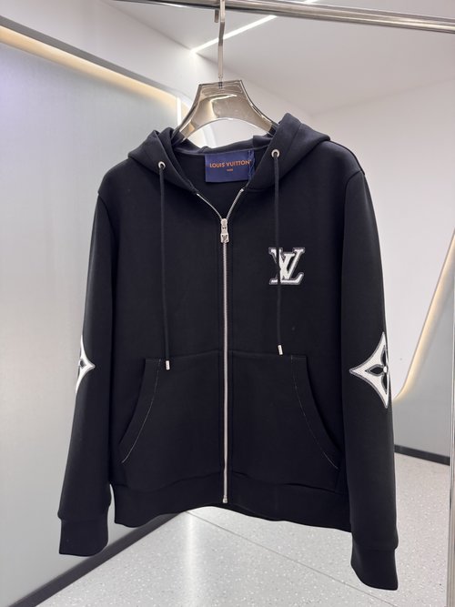 Louis Vuitton Minimalist White Hooded Embroidered Sweatshirt